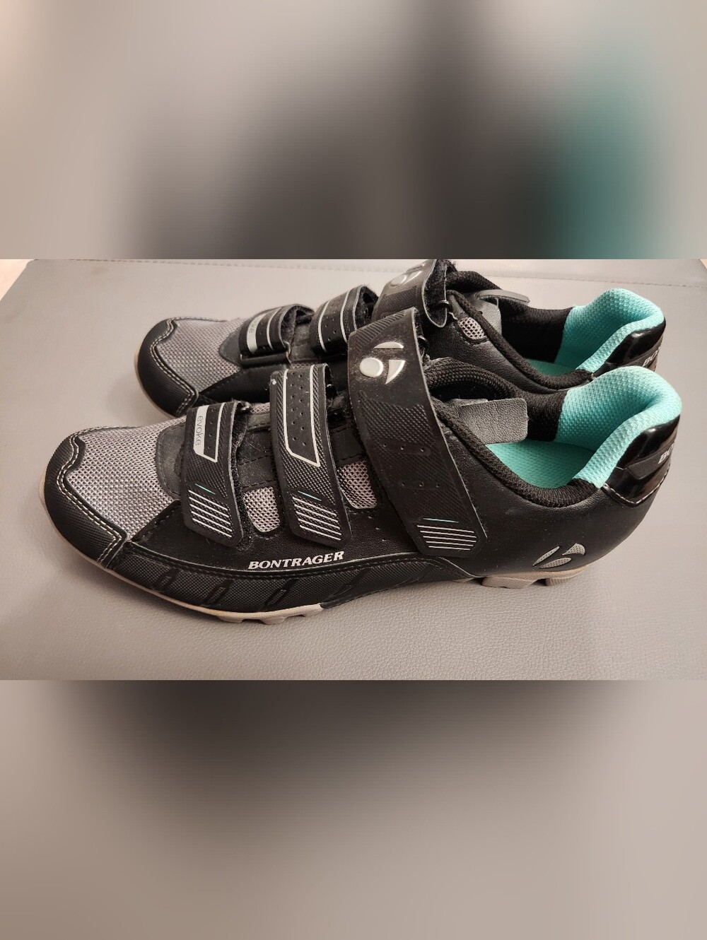 Bontrager Black Cycling Shoes with Teal Accent